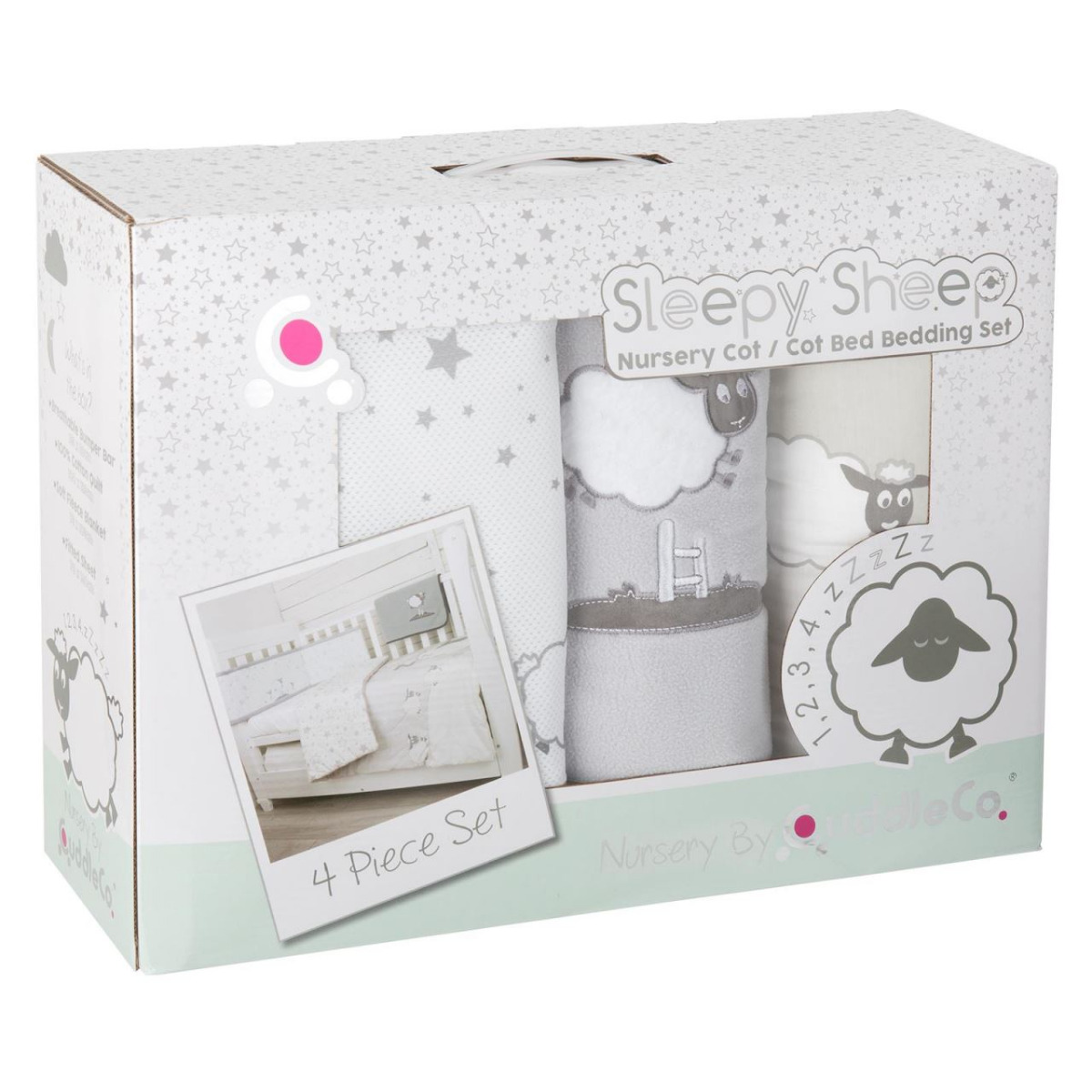 Set de pat 4 piese pentru bebelusi Comfi-Dreams Sleepy Sheep 843060