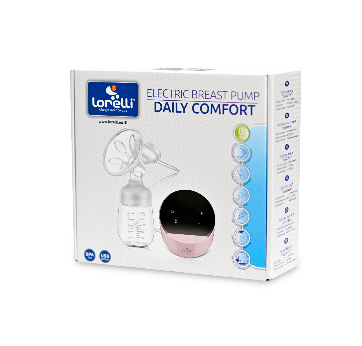Pompa de san electrica, Daily Comfort, LED touch screen, 3 moduri de functionare, Pink image 1