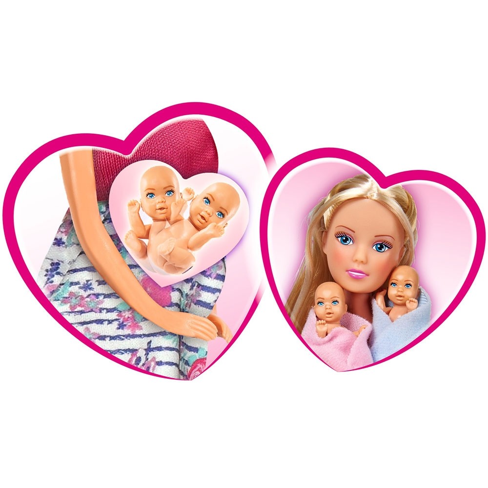 Papusa Simba Steffi Love Welcome Twins 29 cm cu accesorii image 5