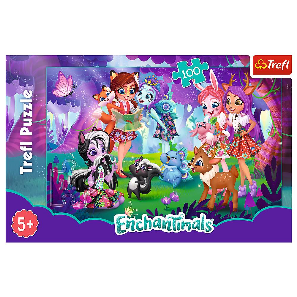 Puzzle Trefl Enchantimals, Distractie cu prietenii 100 piese image 1