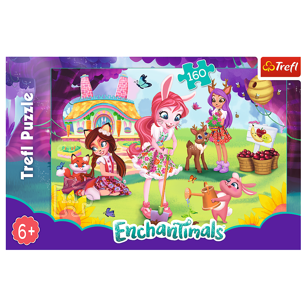 Puzzle Trefl Enchantimals, Bree Danessa si Felicy in gradina 160 piese image 1