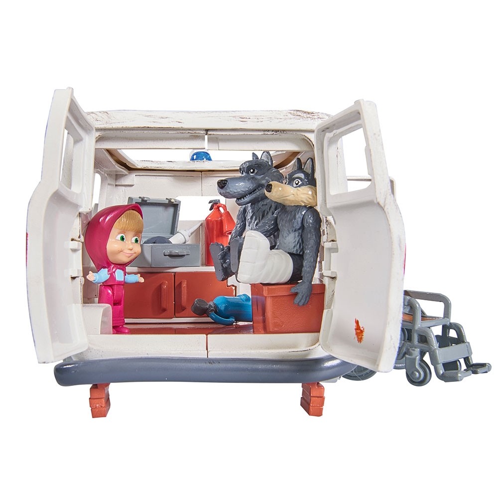 Masina Simba Masha and the Bear Ambulance cu accesorii image 3