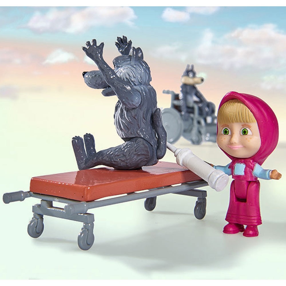 Masina Simba Masha and the Bear Ambulance cu accesorii image 6