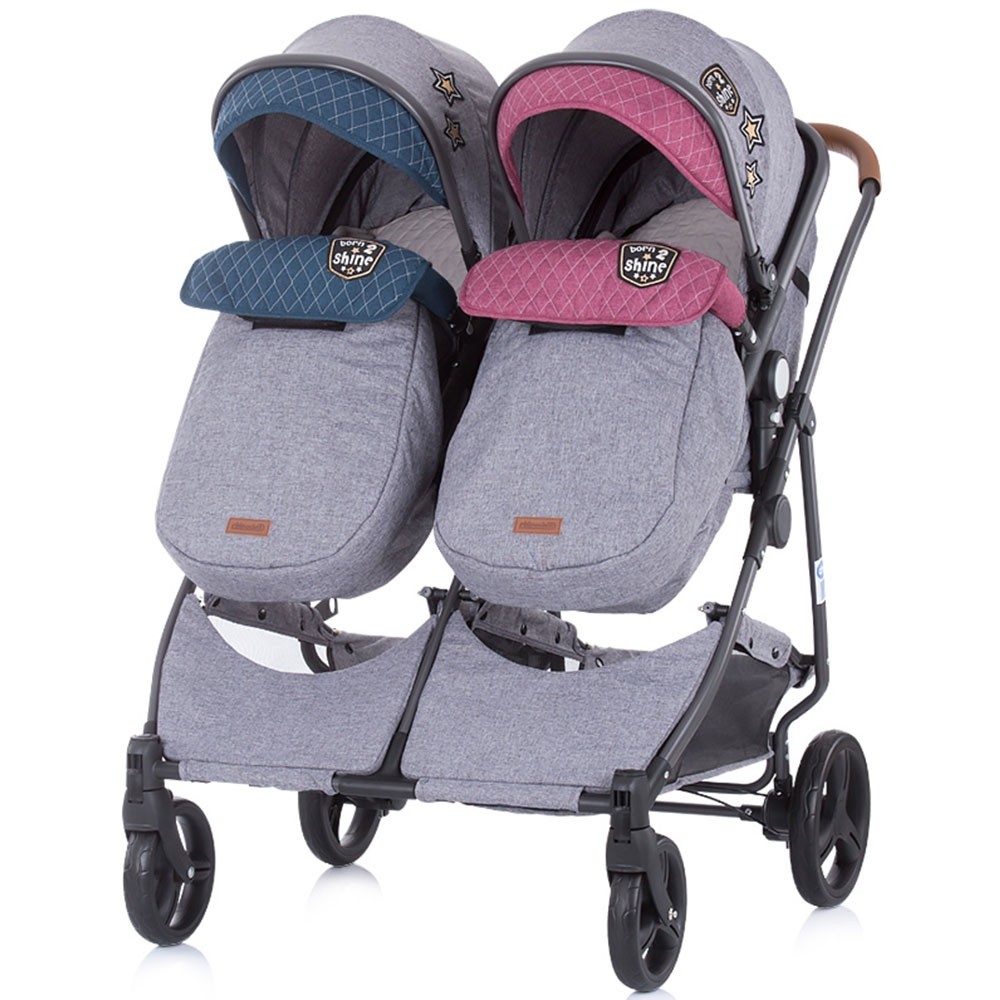 Carucior gemeni Chipolino Duo Smart boy girl linen image 16