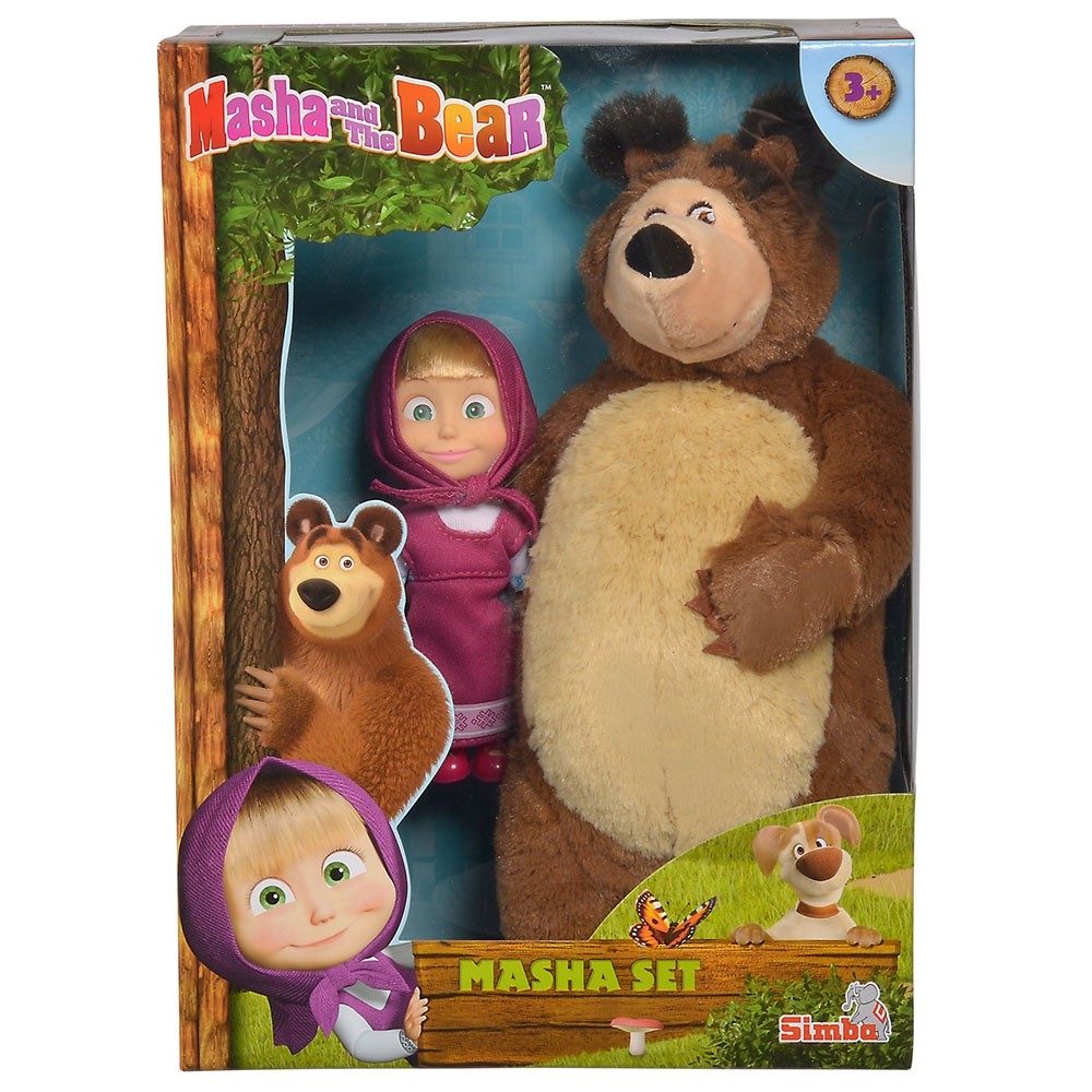 Set Simba Masha and The Bear papusa Masha 12 cm si ursulet de plus 25 cm 1 image 1