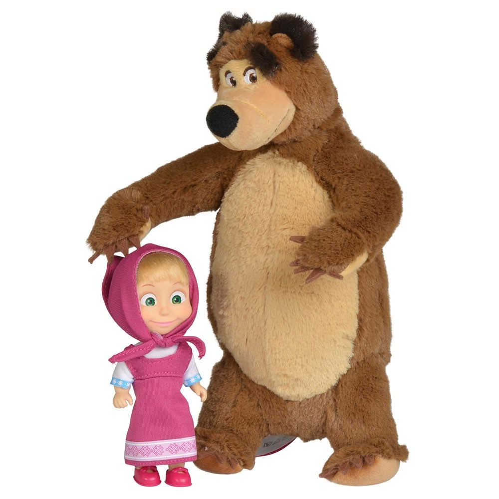 Set Simba Masha and The Bear papusa Masha 12 cm si ursulet de plus 25 cm 1 image 2