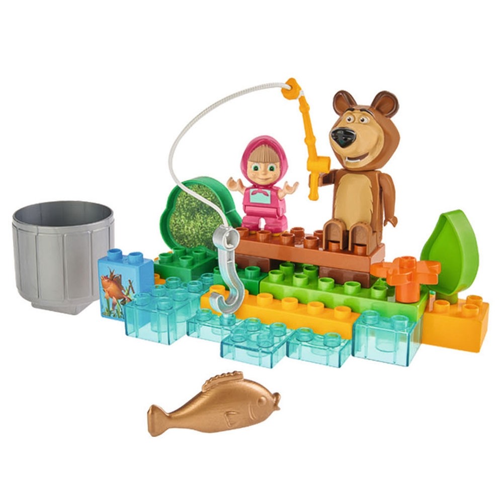 Set constructie Big Masha and the Bear Go Fishing 29 piese