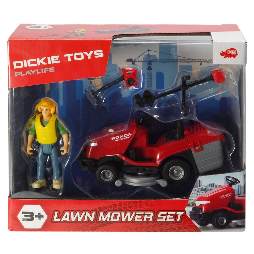 Masina de tuns iarba Dickie Toys Playlife Lawn Mower Set cu figurina si accesorii image 4
