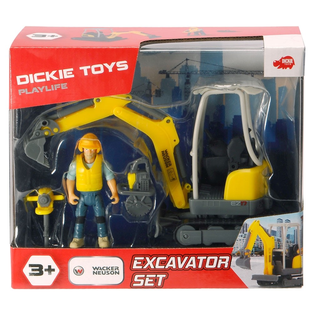 Excavator Dickie Toys Playlife Excavator Set cu figurina si accesorii image 4