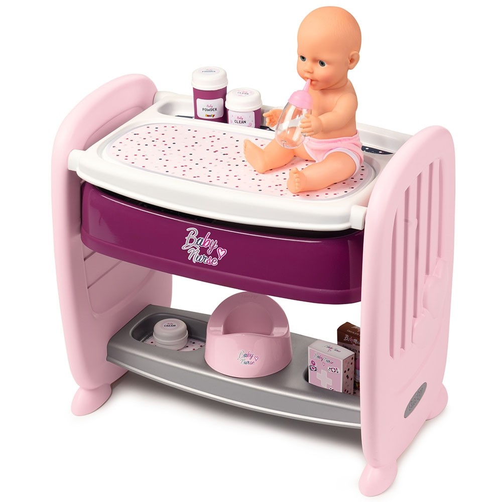 Patut Co-Sleeper pentru papusi Smoby Baby Nurse 2 in 1