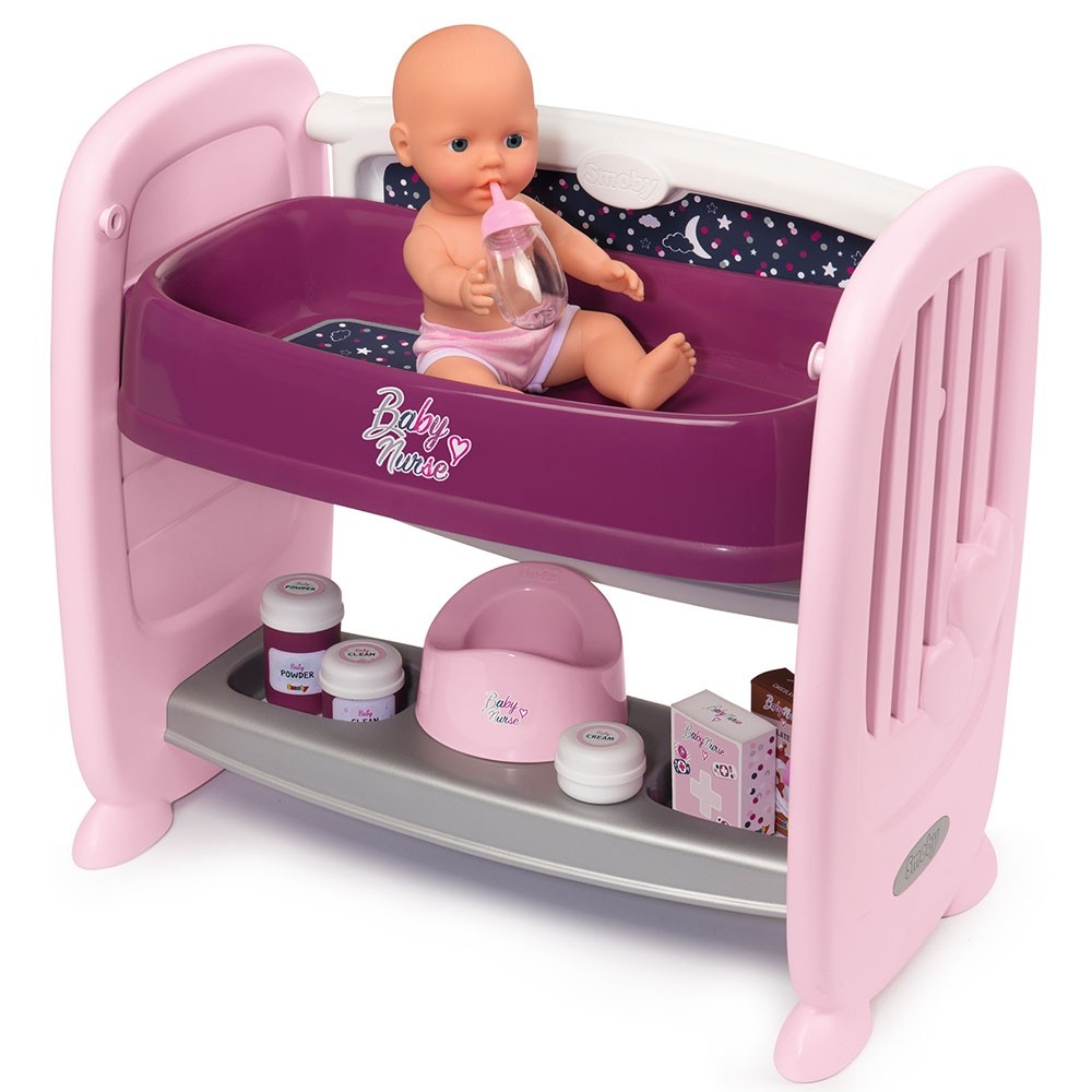 Patut Co-Sleeper pentru papusi Smoby Baby Nurse 2 in 1 image 9