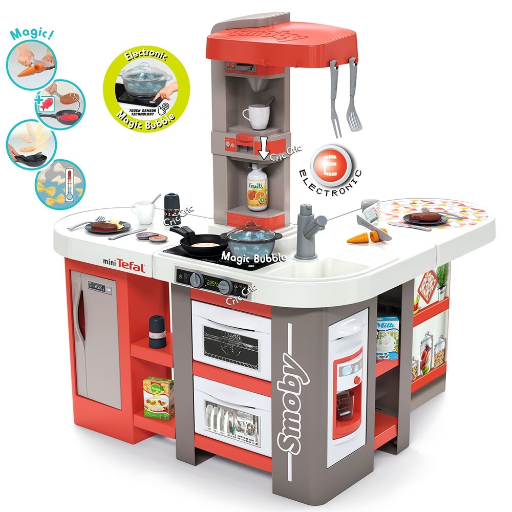 Bucatarie Smoby Tefal Studio XXL Bubble gri cu rosu image 9