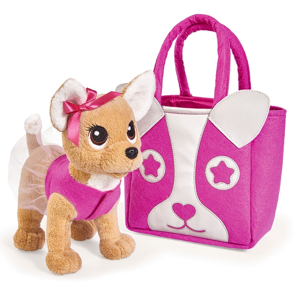 Jucarie de plus Simba Catel Chi Chi Love Puppy 20 cm cu geanta