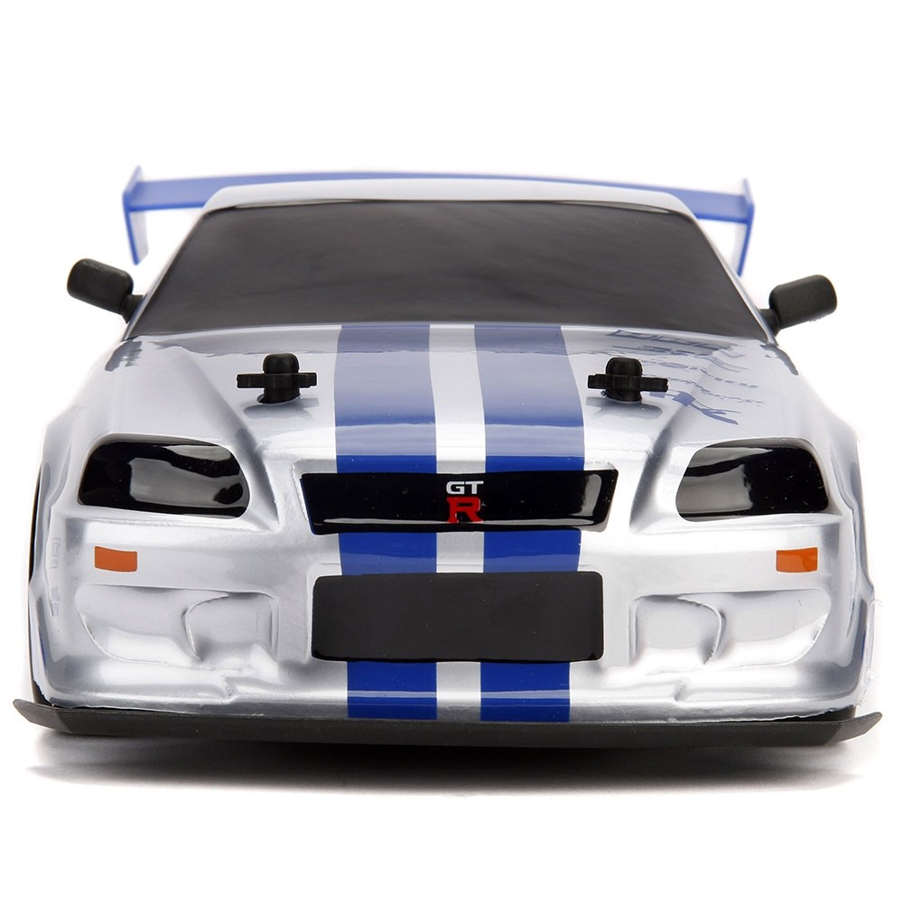 Masina Jada Toys Fast and Furious Nissan Skyline GTR Drift cu anvelope si telecomanda image 1