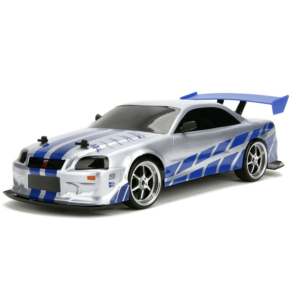 Masina Jada Toys Fast and Furious Nissan Skyline GTR Drift cu anvelope si telecomanda image 2
