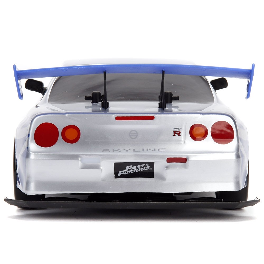 Masina Jada Toys Fast and Furious Nissan Skyline GTR Drift cu anvelope si telecomanda image 4