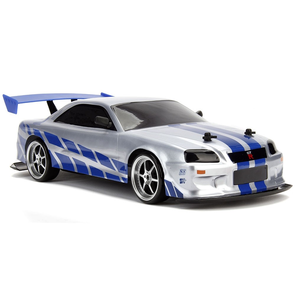 Masina Jada Toys Fast and Furious Nissan Skyline GTR Drift cu anvelope si telecomanda image 6
