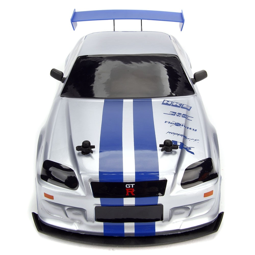 Masina Jada Toys Fast and Furious Nissan Skyline GTR Drift cu anvelope si telecomanda image 8