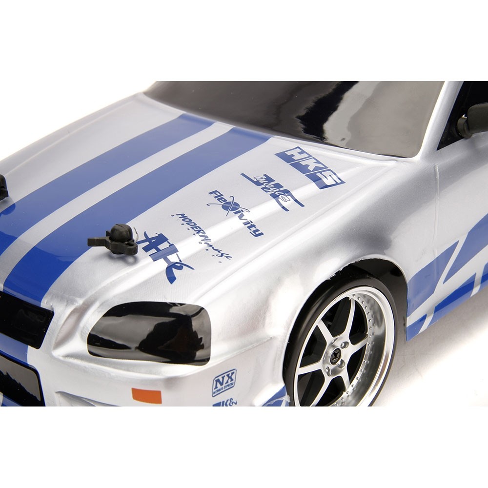 Masina Jada Toys Fast and Furious Nissan Skyline GTR Drift cu anvelope si telecomanda image 11