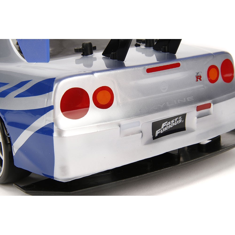 Masina Jada Toys Fast and Furious Nissan Skyline GTR Drift cu anvelope si telecomanda image 12