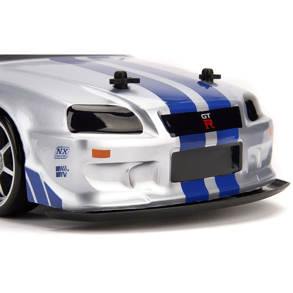 Masina Jada Toys Fast and Furious Nissan Skyline GTR Drift cu anvelope si telecomanda image 13