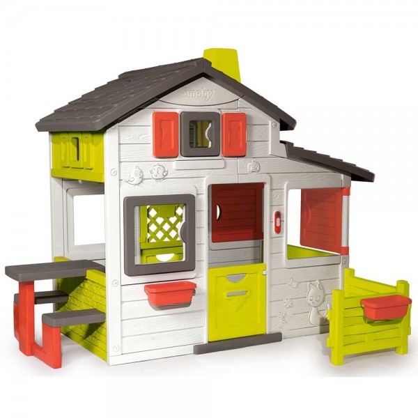 Casuta pentru copii Smoby Friends Playhouse cu gradina