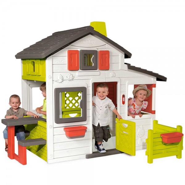 Casuta pentru copii Smoby Friends Playhouse cu gradina image 4