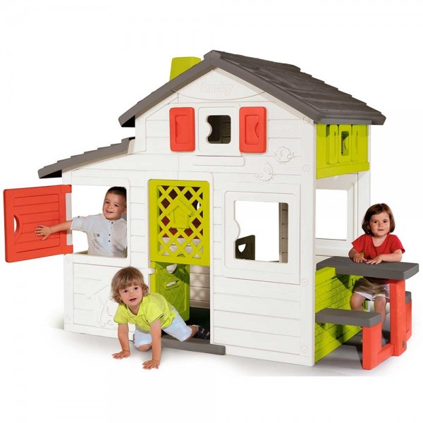 Casuta pentru copii Smoby Friends Playhouse cu gradina image 5