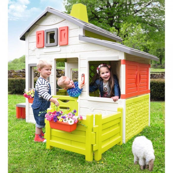 Casuta pentru copii Smoby Friends Playhouse cu gradina image 6