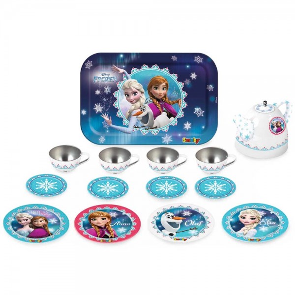 Set de servit ceaiul din metal Smoby Frozen cu 14 accesorii image 1