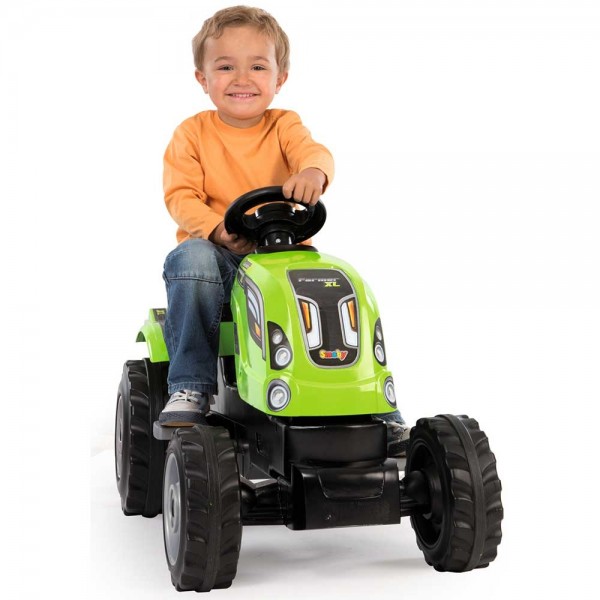 Tractor cu pedale si remorca Smoby Farmer XL verde image 4