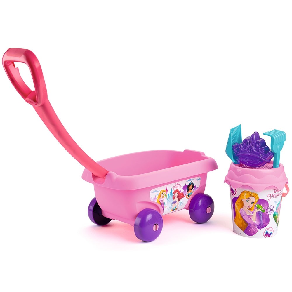 Set jucarii nisip Smoby Carucior Disney Princess cu accesorii