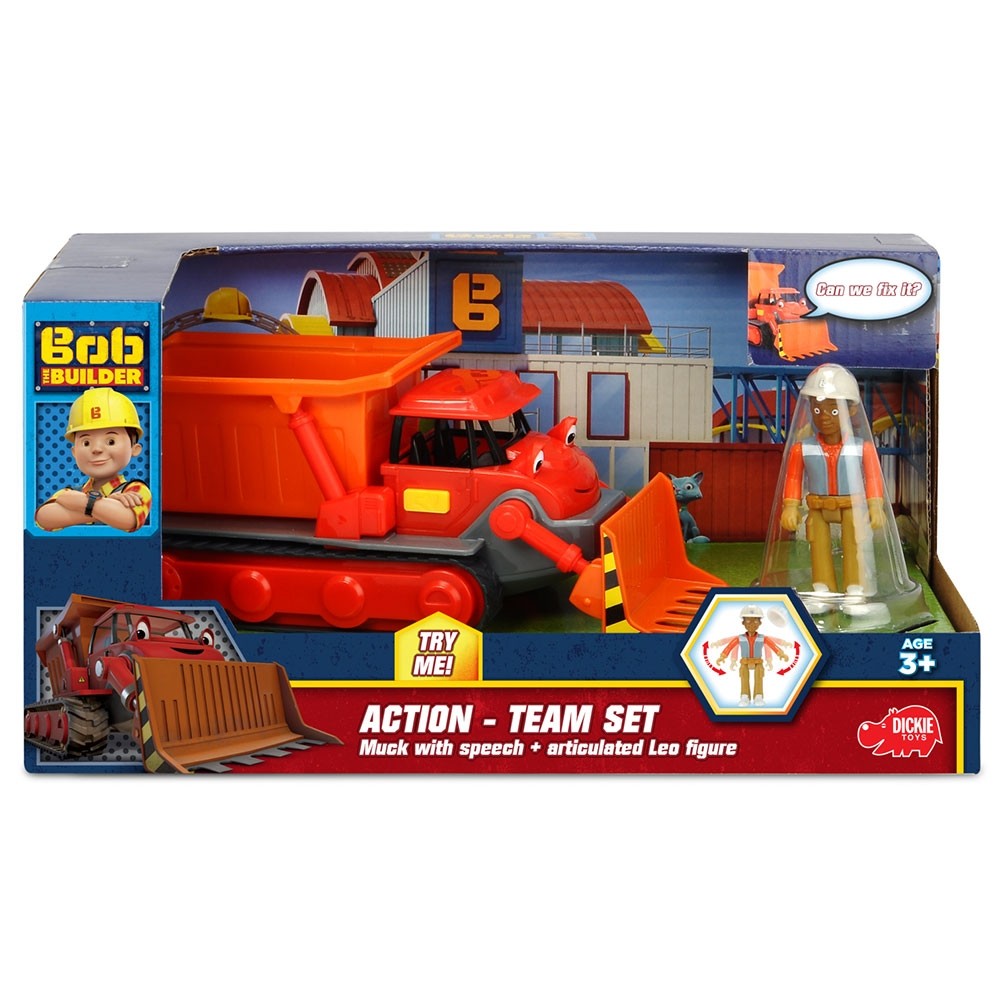 Buldozer Dickie Toys Bob Constructorul Action Team Muck cu 1 figurina Leo image 6