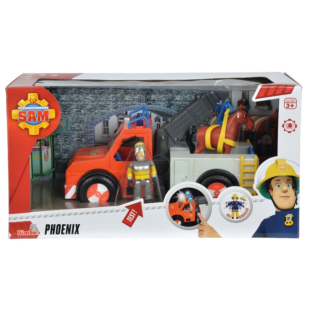 Masina de pompieri Simba Fireman Sam Phoenix cu figurina, cal si accesorii image 8