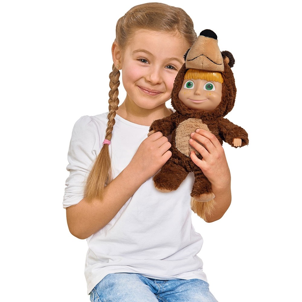 Papusa Simba Masha and the Bear 2 in 1 Masha 25 cm in costum de urs image 2