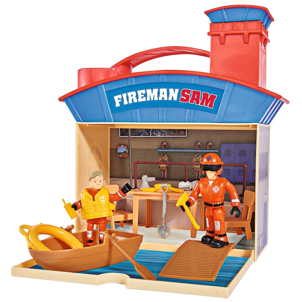 Jucarie Simba Statie salvamar Ocean Rescue Fireman Sam Wasserwacht cu 2 figurine si accesorii