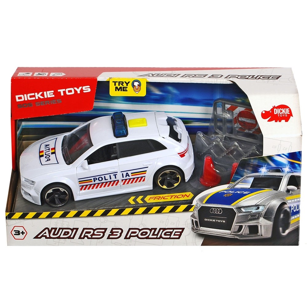 Masina de politie Dickie Toys Audi RS3 cu accesorii image 1