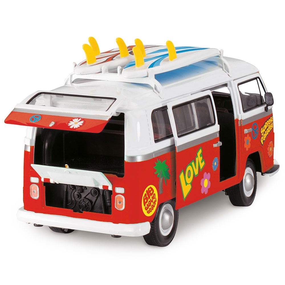 Masina Dickie Toys Volkswagen Surfer Van cu accesorii image 2
