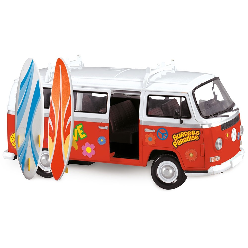 Masina Dickie Toys Volkswagen Surfer Van cu accesorii image 3