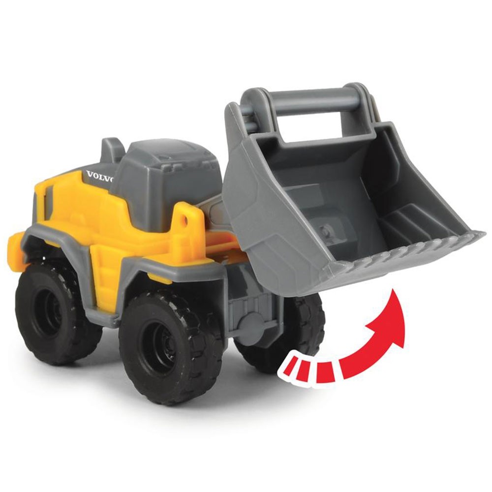 Camion Dickie Toys Mack Volvo Micro Builder cu remorca, buldozer si camion basculant image 2