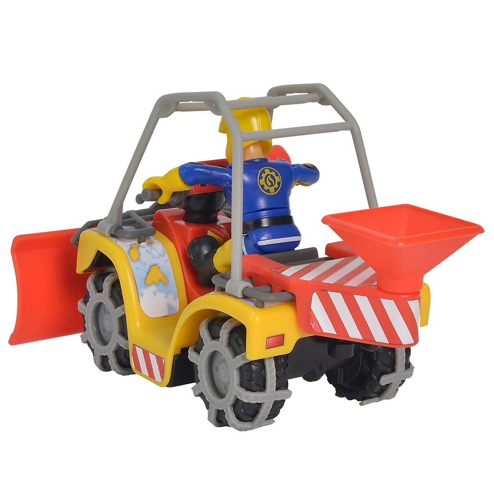 ATV Simba Fireman Sam, Sam Mercury Snow Quad cu lama de zapada, figurina Sam si accesorii image 2