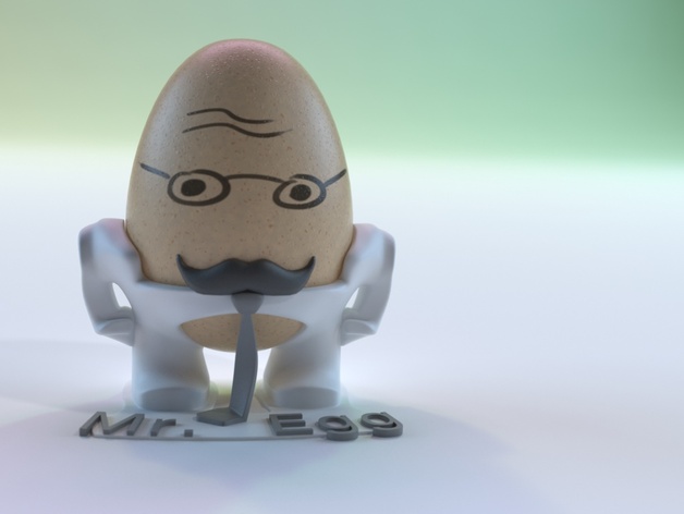 Familia Ou, suporturi din plastic pentru oua de paste- Mr. Egg / Alb