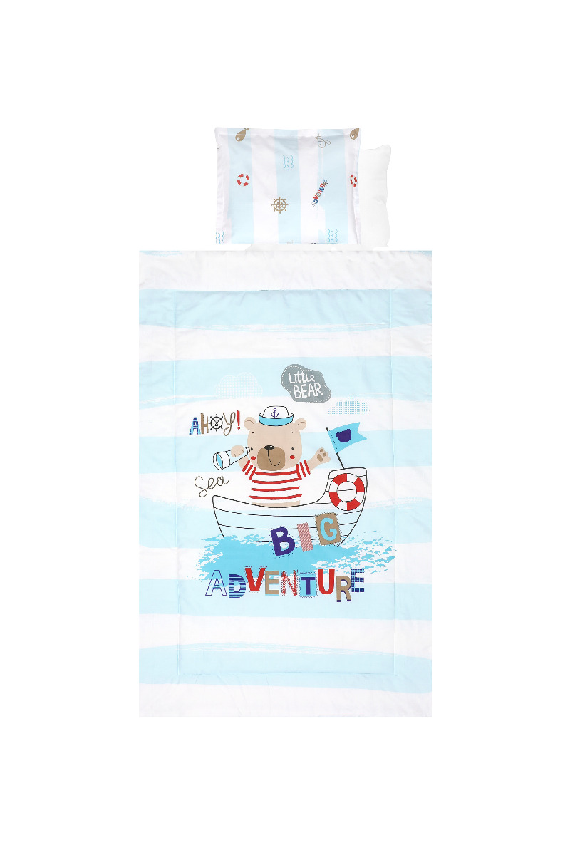 Set lenjerie pat 4 piese, bumbac ranforce,  Adventure Blue image 1