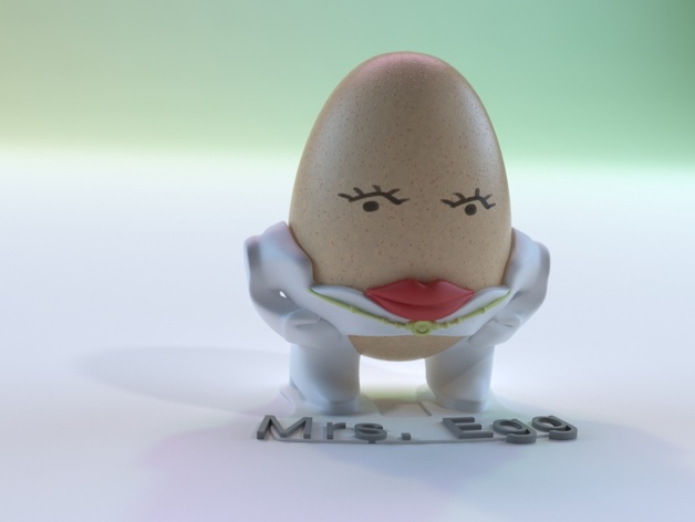 Familia Ou, suporturi din plastic pentru oua de paste-Mrs. Egg / Alb