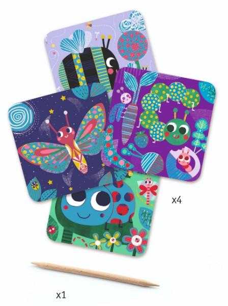 Set creativ de razuit Djeco, Insecte prietenoase image 1