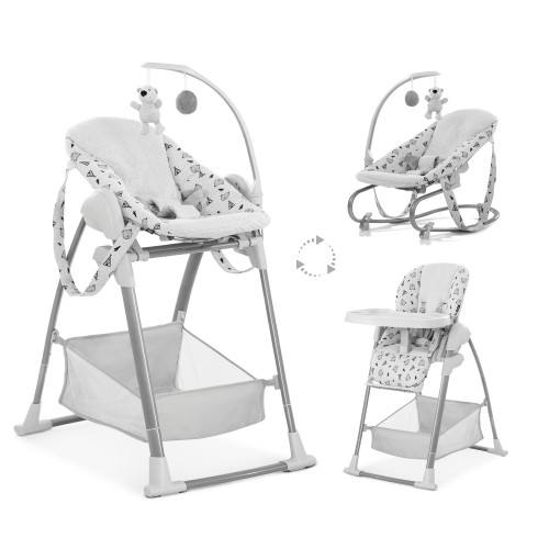 Şezlong şi Scaun Masă Hauck Sit'n Relax 3in1 Nordic Grey