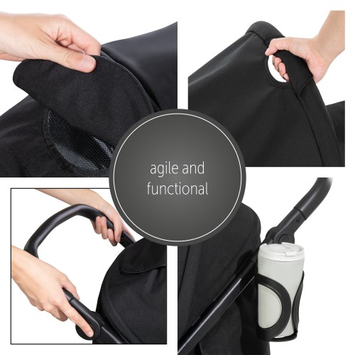 Cărucior 3in1 Hauck Rapid 4R Plus Trioset Black cu UPF 50+ image 3