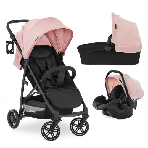Cărucior 3in1 Hauck Rapid 4R Plus Trioset Rose cu UPF 50+