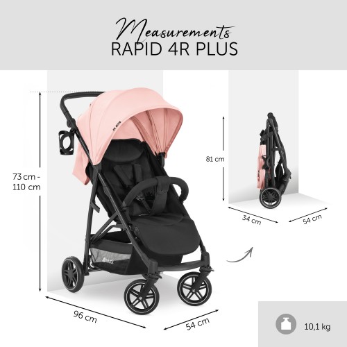 Cărucior Hauck Rapid 4R Plus Rose cu UPF 50+ image 5