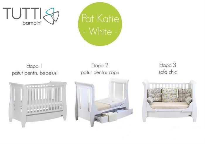 Tutti Bambini - Set patut Lucas Alb + salteluta pentru bebelusi
